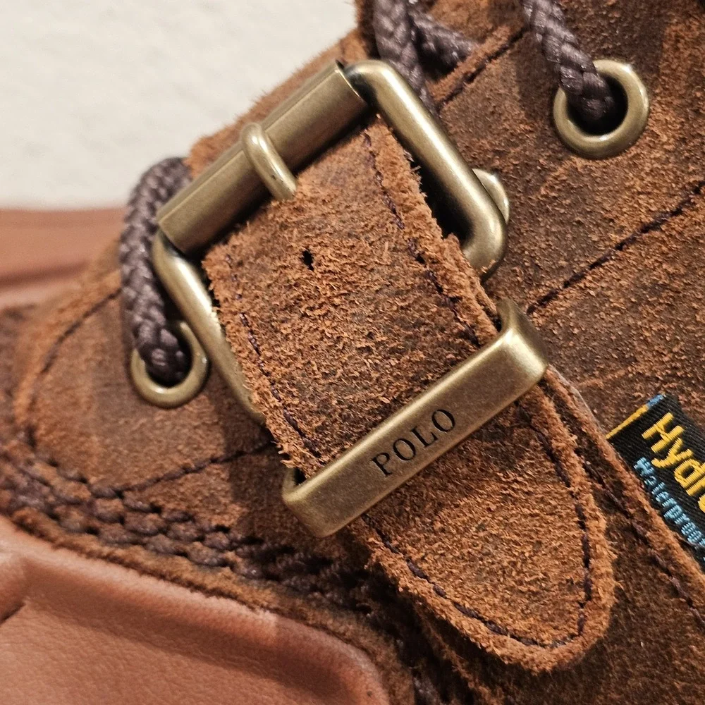 Polo Ralph‎ Lauren Oslo Low Waterproof Leather Suede Boots Mens Size 7.5